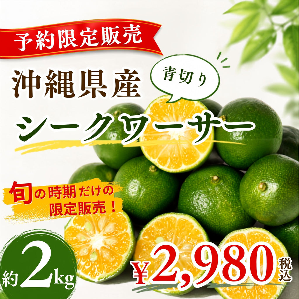 【予約販売】沖縄県産 青切りシークワーサー 約2kg｜送料込