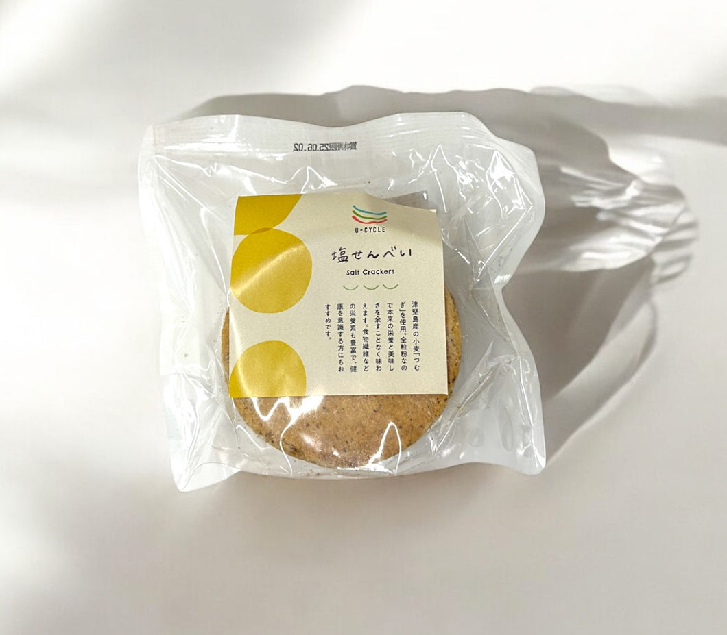 津堅島の小麦『つむぎ』を使った塩せんべい　【U-cycle】