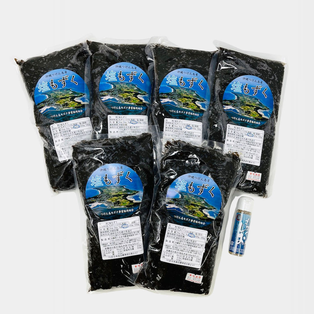 【津堅島もずく】塩もずく500g×6個・もずくしおセット｜予約販売・送料込