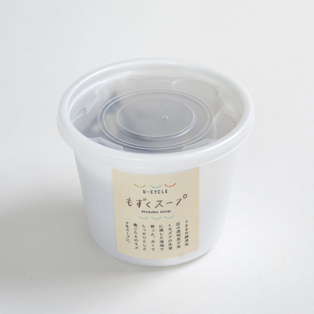 上から見たもずくスープのパッケージ