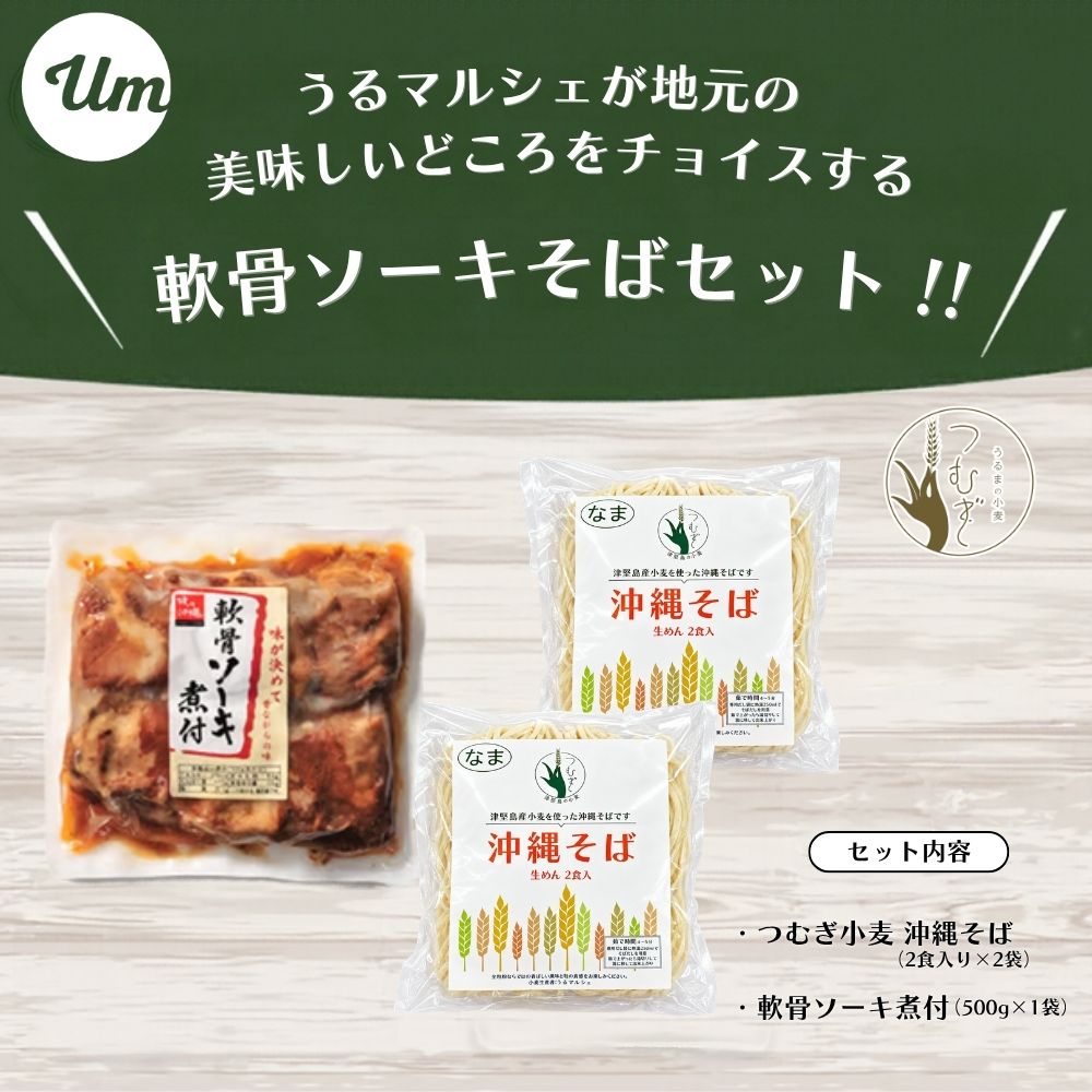 【予約限定販売】うるマルシェ 軟骨ソーキそば（2人前）｜送料込